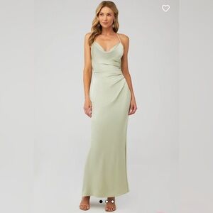 Elegant Sage Green Evening Gown